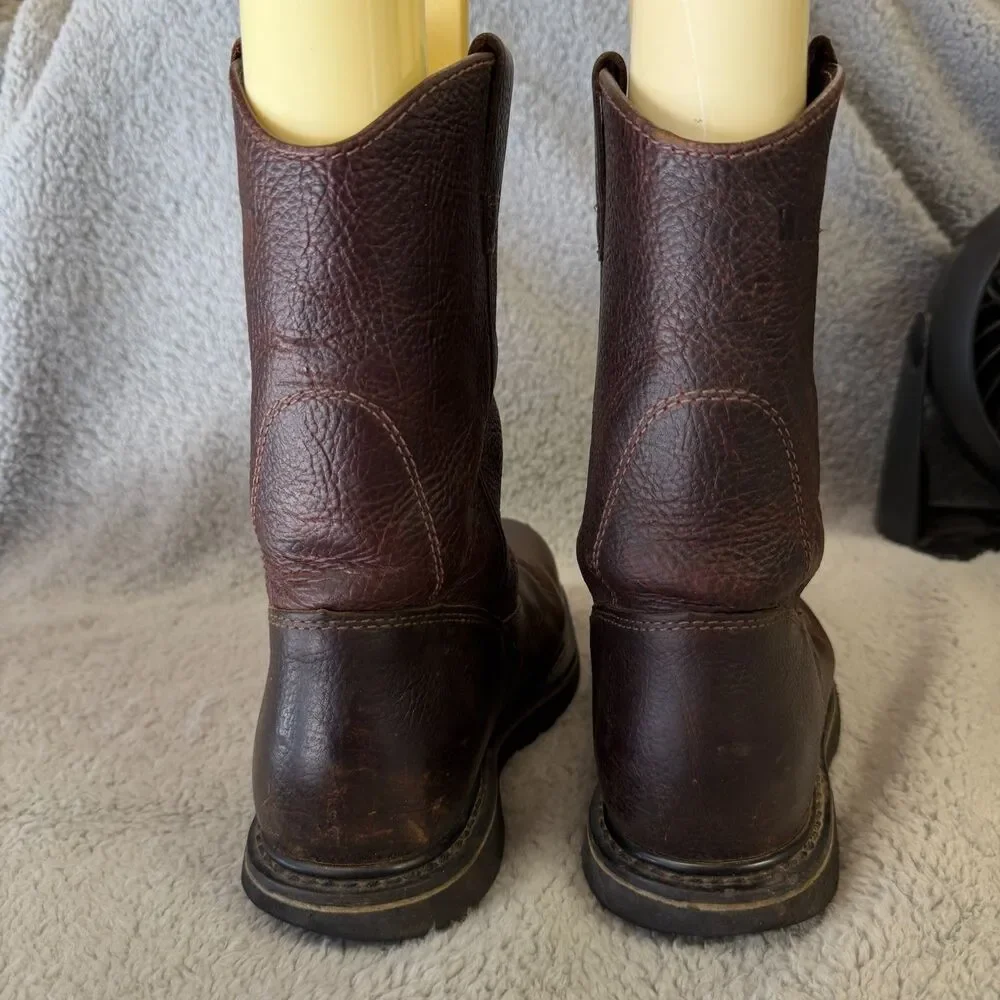 WOLVERINE Work Boots Steel Toe Mens 10.5 Brown Leather Wellington Peanut W03146